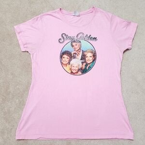The Golden Girls Stay Golden Pink Top T-Shirt Woman's Size Medium 100% Cotton